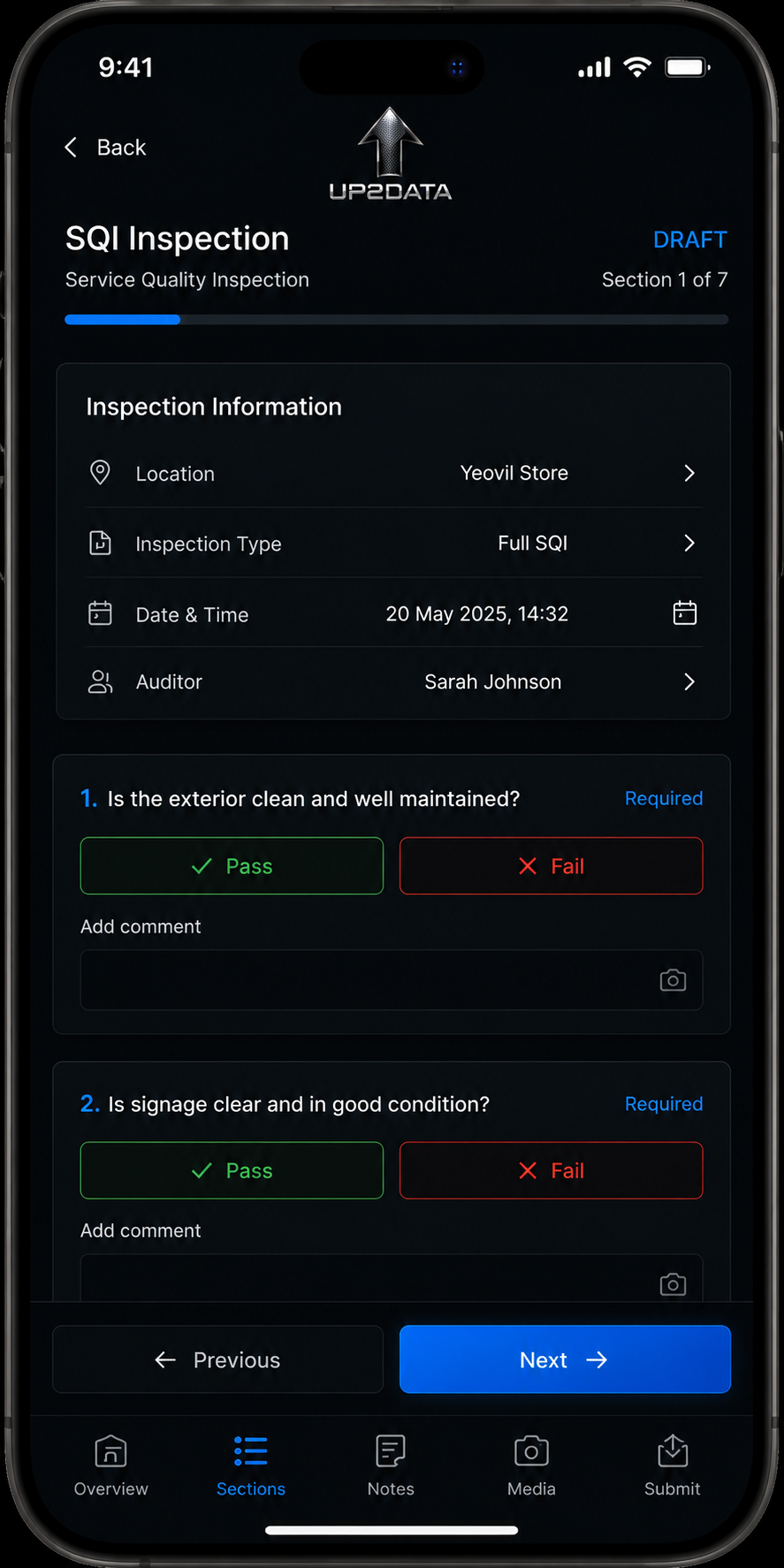 Up2Data mobile counting mockup